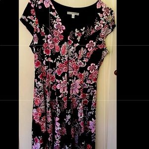 Black and Floral Skater Dress